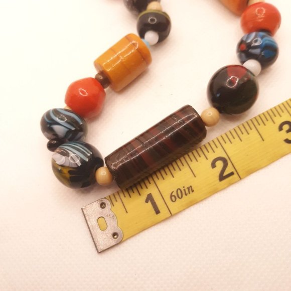 Multi Color Art Glass Bead Necklace - Picture 8 of 8